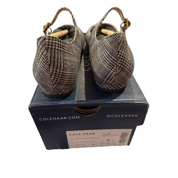 NIB Cole Haan Women's Multi Plaid Textle Bridge Mary Jane Ballet Size 6B - Picture 8 of 10